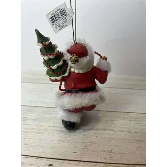 Kurt S Adler Santa Claus Hand Painted Christmas Ornament Faux Fur White 5-1/4" - Picture 5 of 8